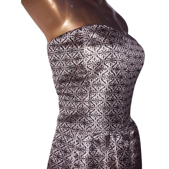 NWT Sz M Amanda Uprichard Elegant Strapless Brocade Metallic Dress - Picture 5 of 7
